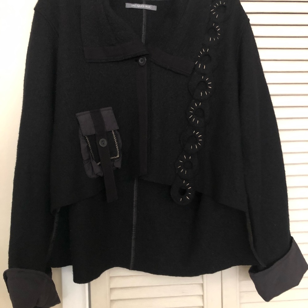 Black wool jacket by Jacques Ruc